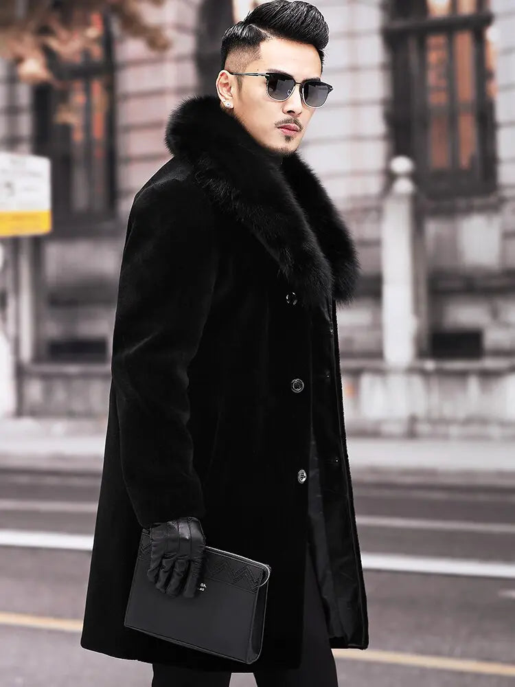 Men's Black Fur Coat