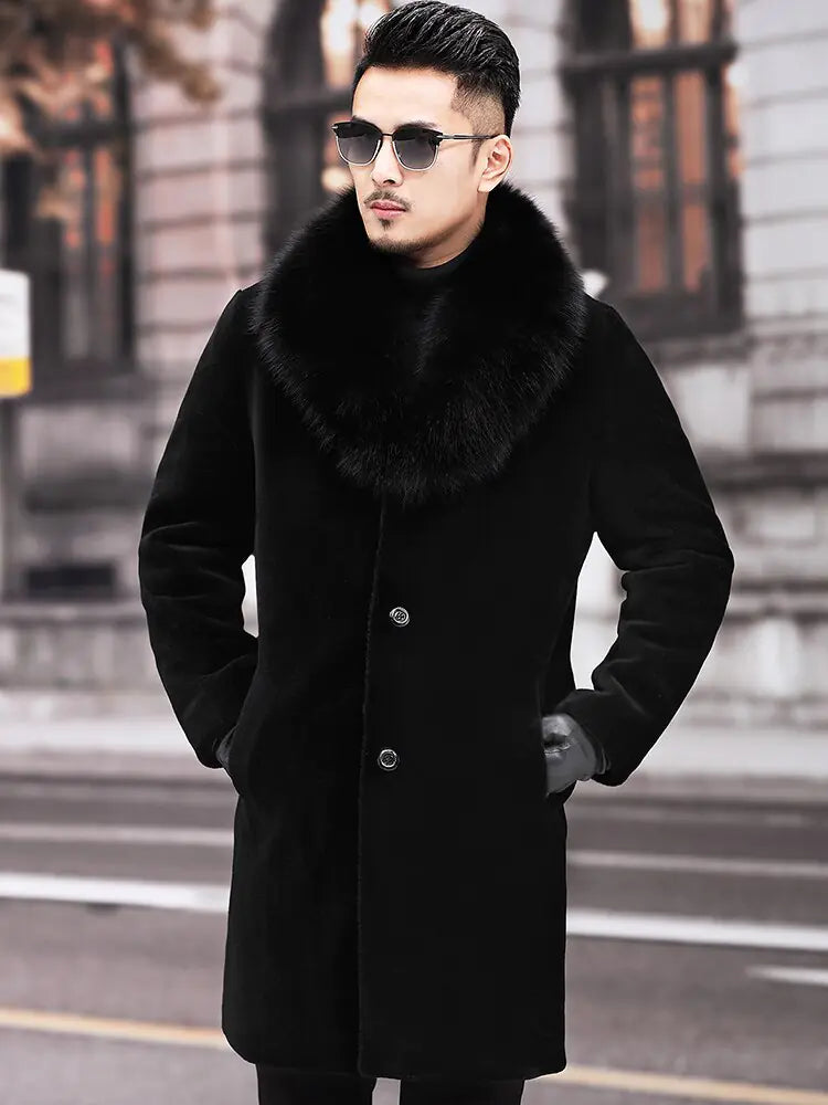 Men's Black Fur Coat