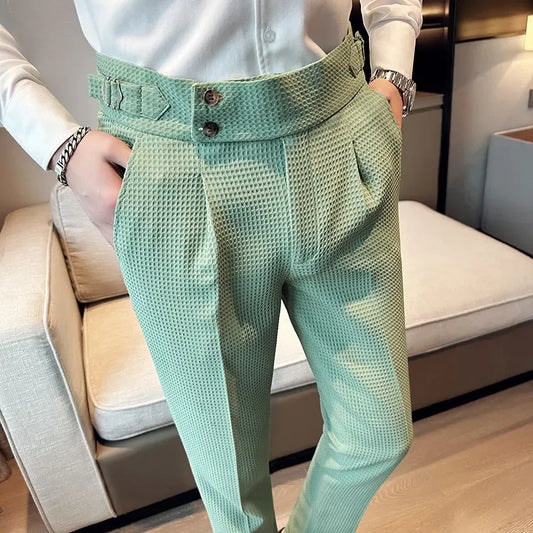 Hombre High Waist Casual Suit Trousers