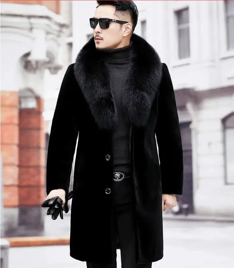 Men's Black Fur Coat