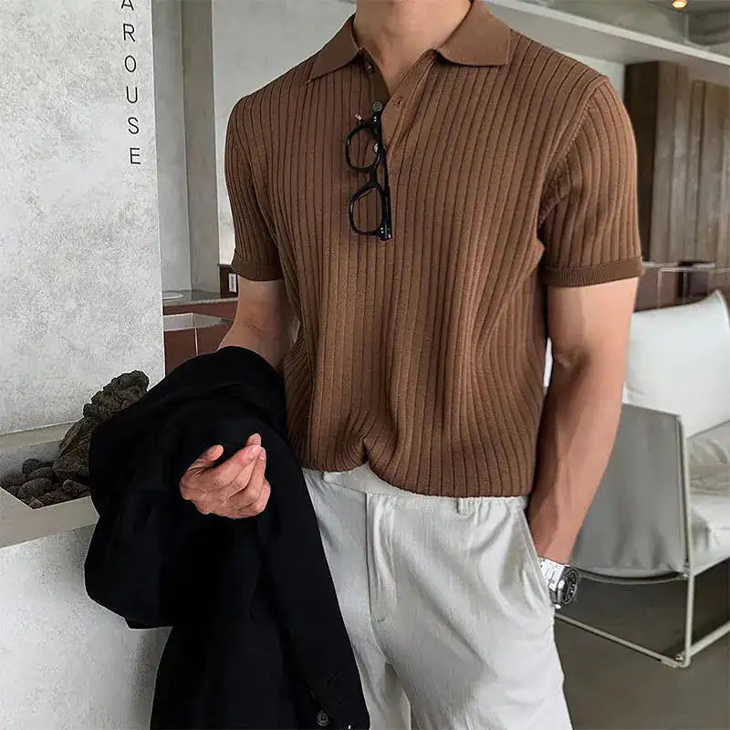 Autumn Knit Polo Shirt