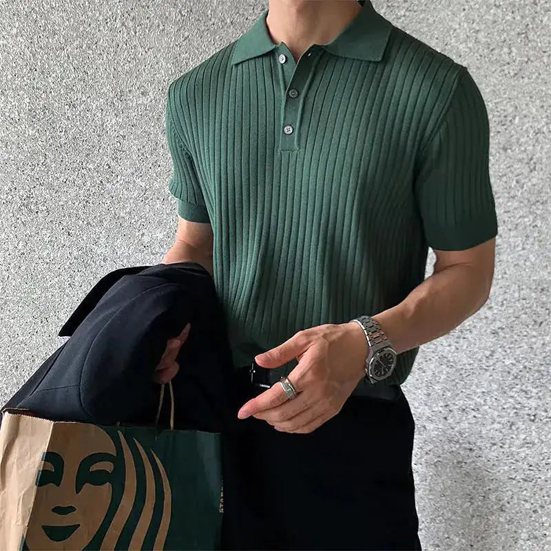 Autumn Knit Polo Shirt